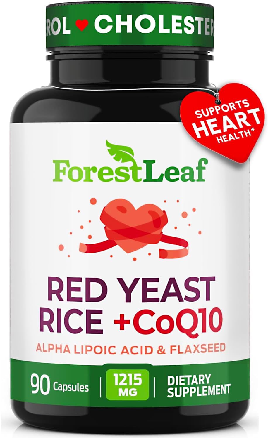 ForestLeaf Red Yeast Rice 1215 mg with CoQ10 | Citrinin Free

