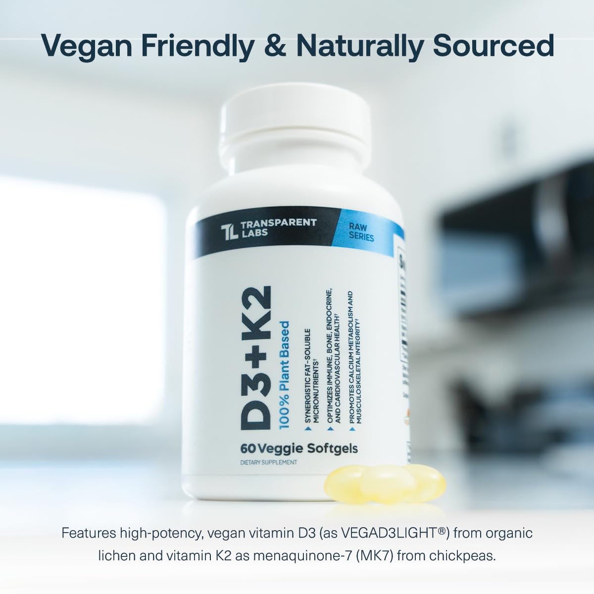 Transparent Labs Vitamin D3 K2 Supplement | Immune & Bone

