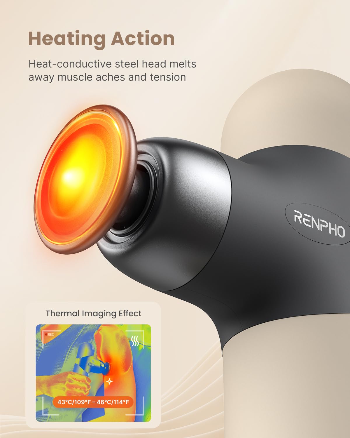 RENPHO Mini Thermal Massage Gun with Heat | Massager

