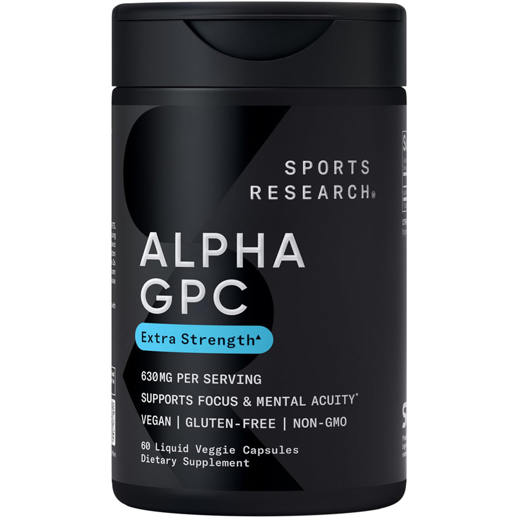 Sports Research Alpha GPC 630mg Extra Strength Dietary Supplement