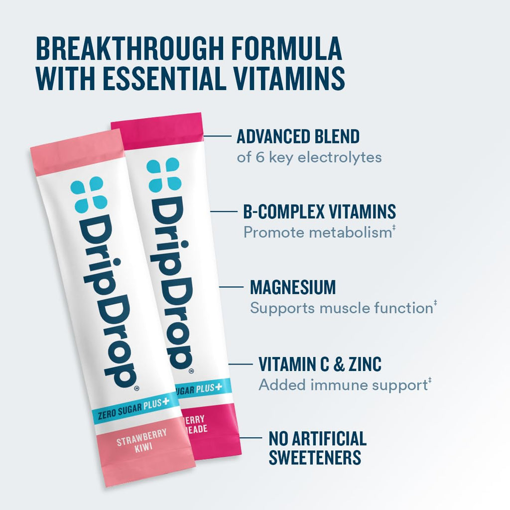 DripDrop Zero Sugar Plus Hydration - Electrolyte Drink Mix

