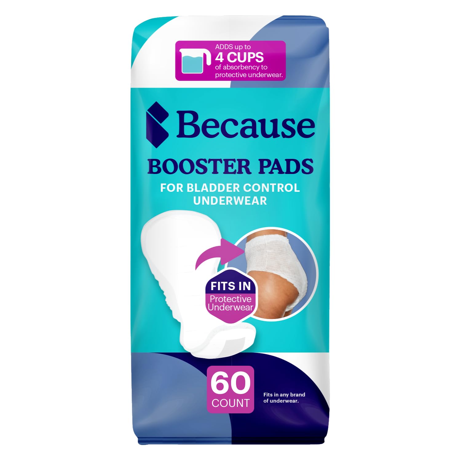 Because Overnight Booster Pads for Incontinence Underwear