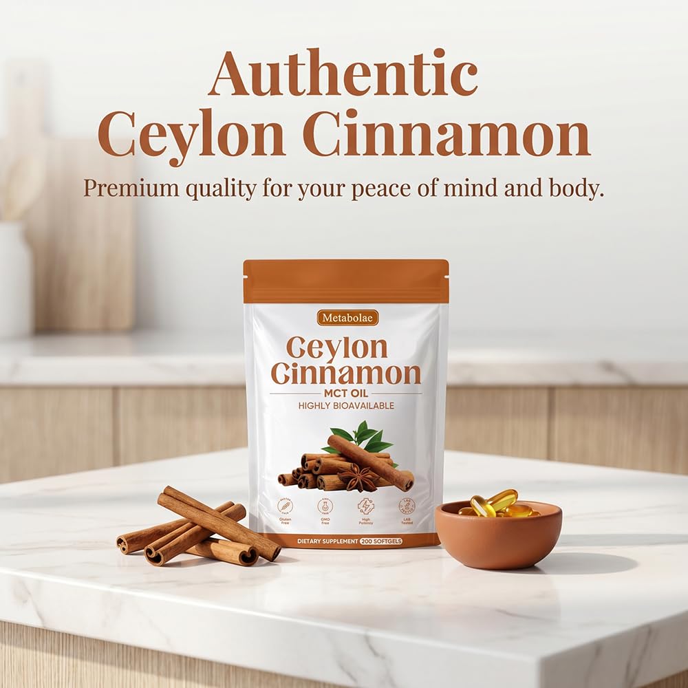 Metabolae Ceylon Cinnamon SoftGels with MCT Oil | Non-GMO

