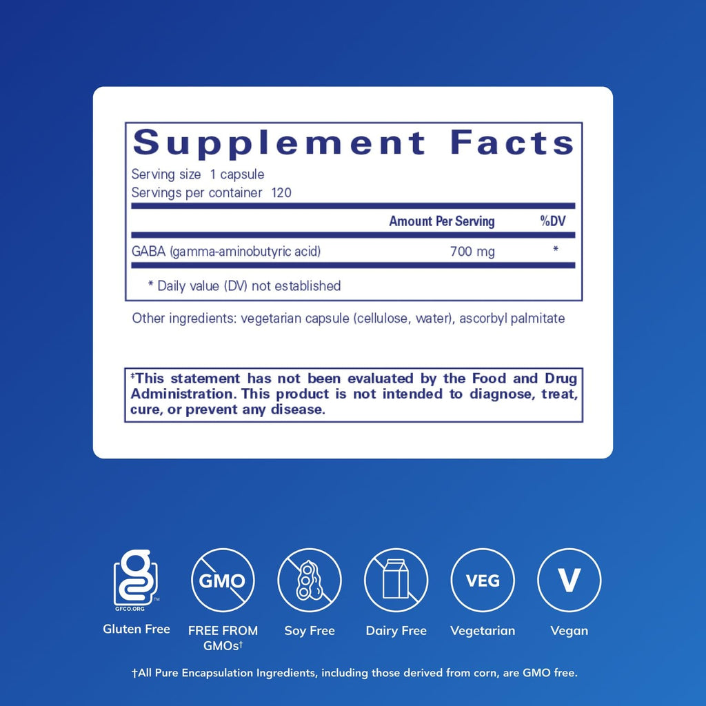GABA Supplement by Pure Encapsulations for Relaxation

