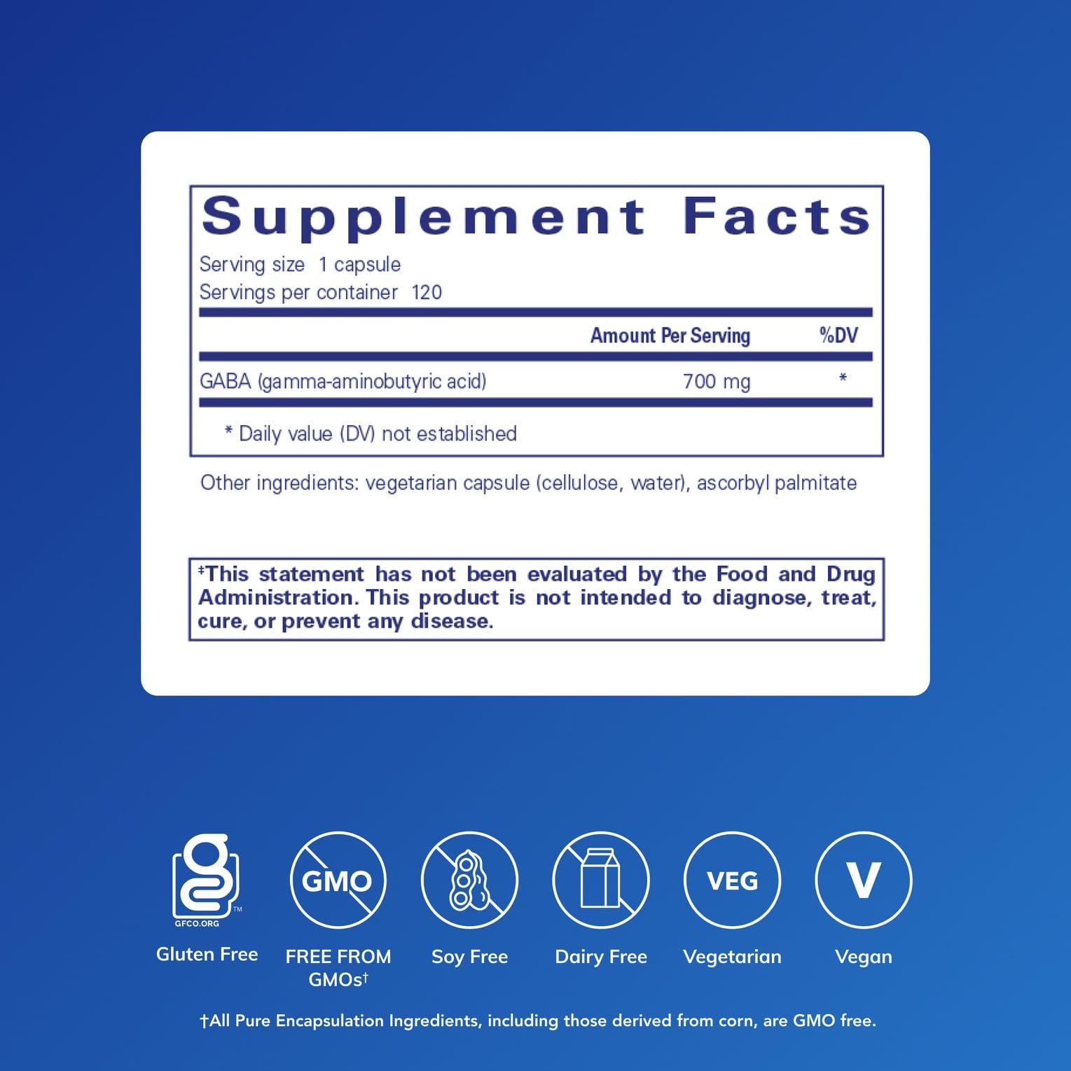 GABA Supplement by Pure Encapsulations for Relaxation

