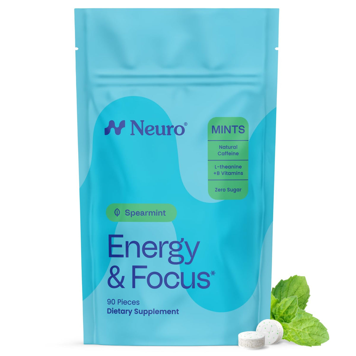 Neuro Energy & Focus Mints – Sugar Free Breath Mints with Caffeine & L-Theanine