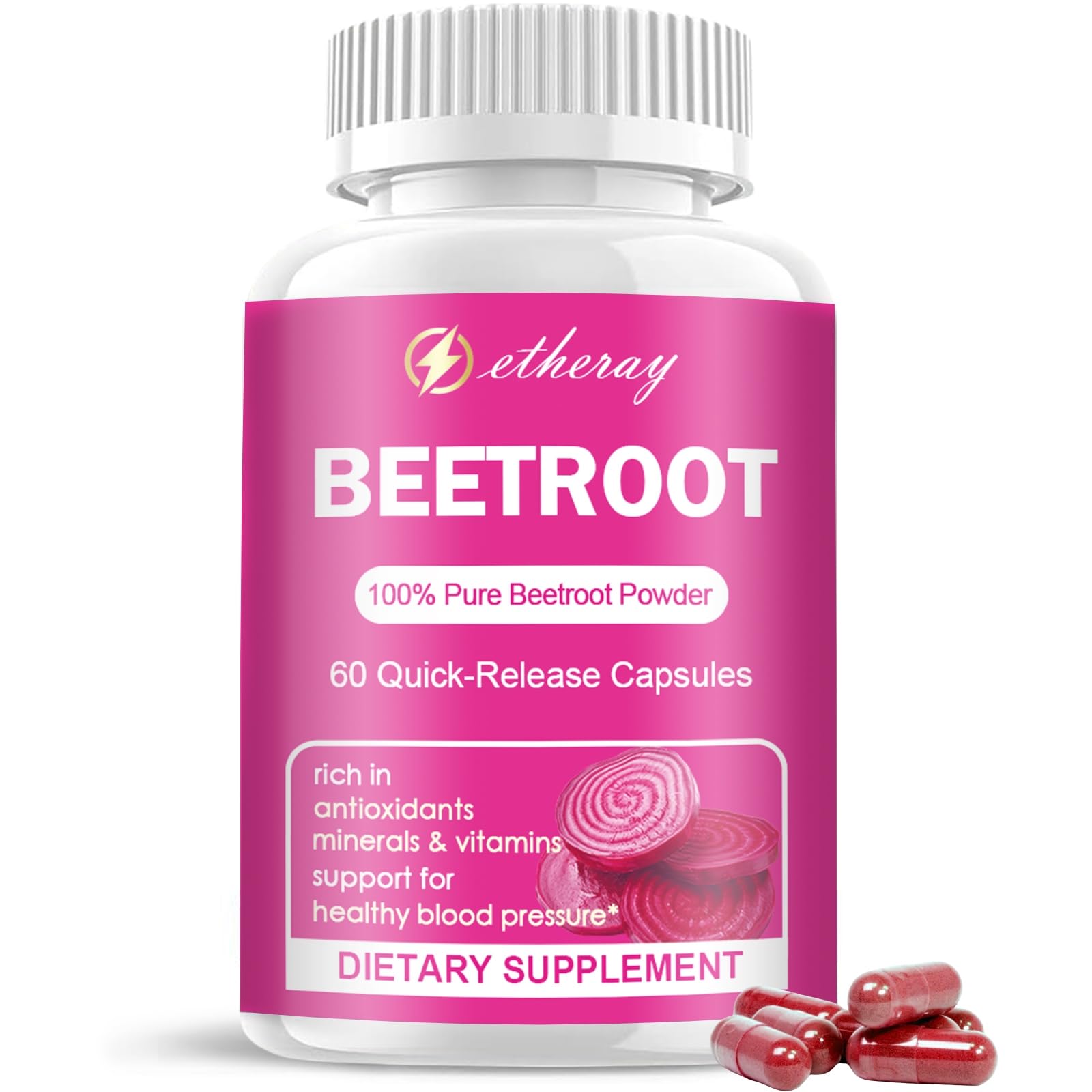 Beet Root Capsules - Organic, Vegan & Non-GMO

