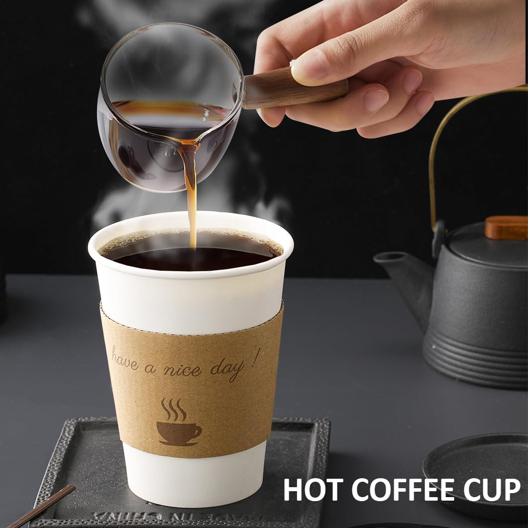 BYSNOW Disposable Coffee Cups with Lids and Sleeves

