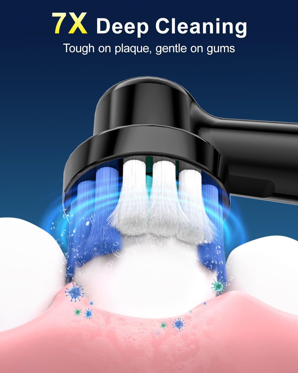 Rotating Electric Toothbrush for Adults | 8 Heads & 5 Modes

