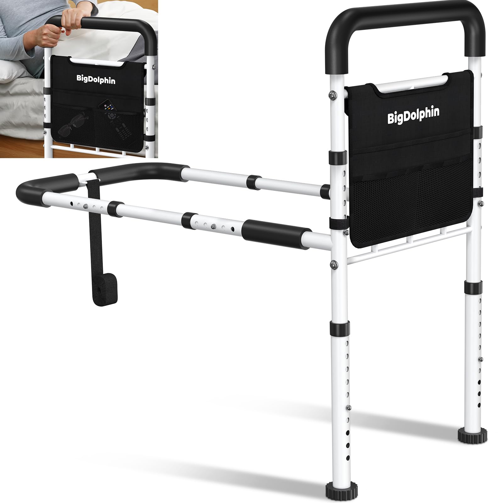 BigDolphin Bed Rail for Elderly Safety - ASTM-Approved, Supports 350 lbs