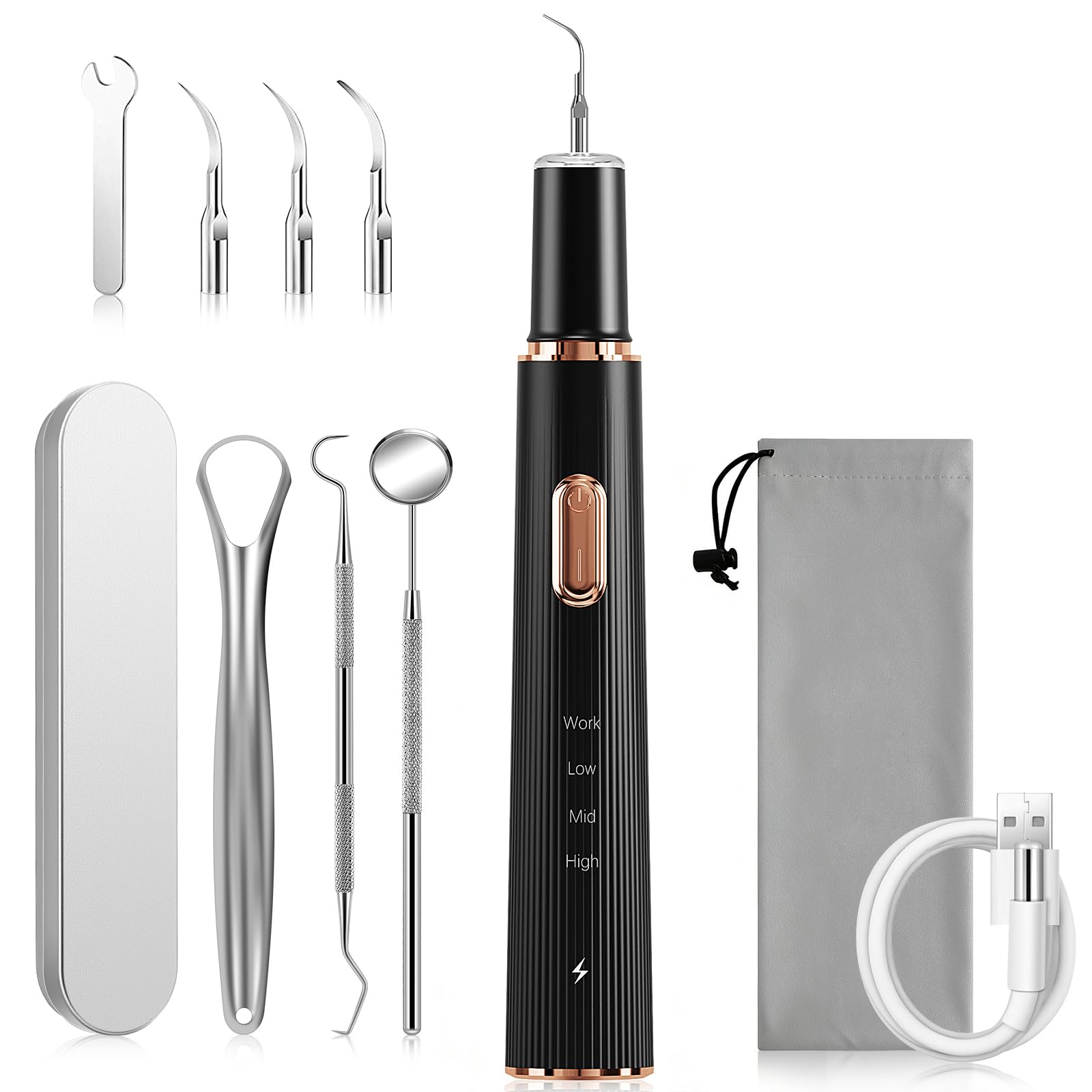 Plaque Remover for Teeth - Rechargeable Tartar Tool


