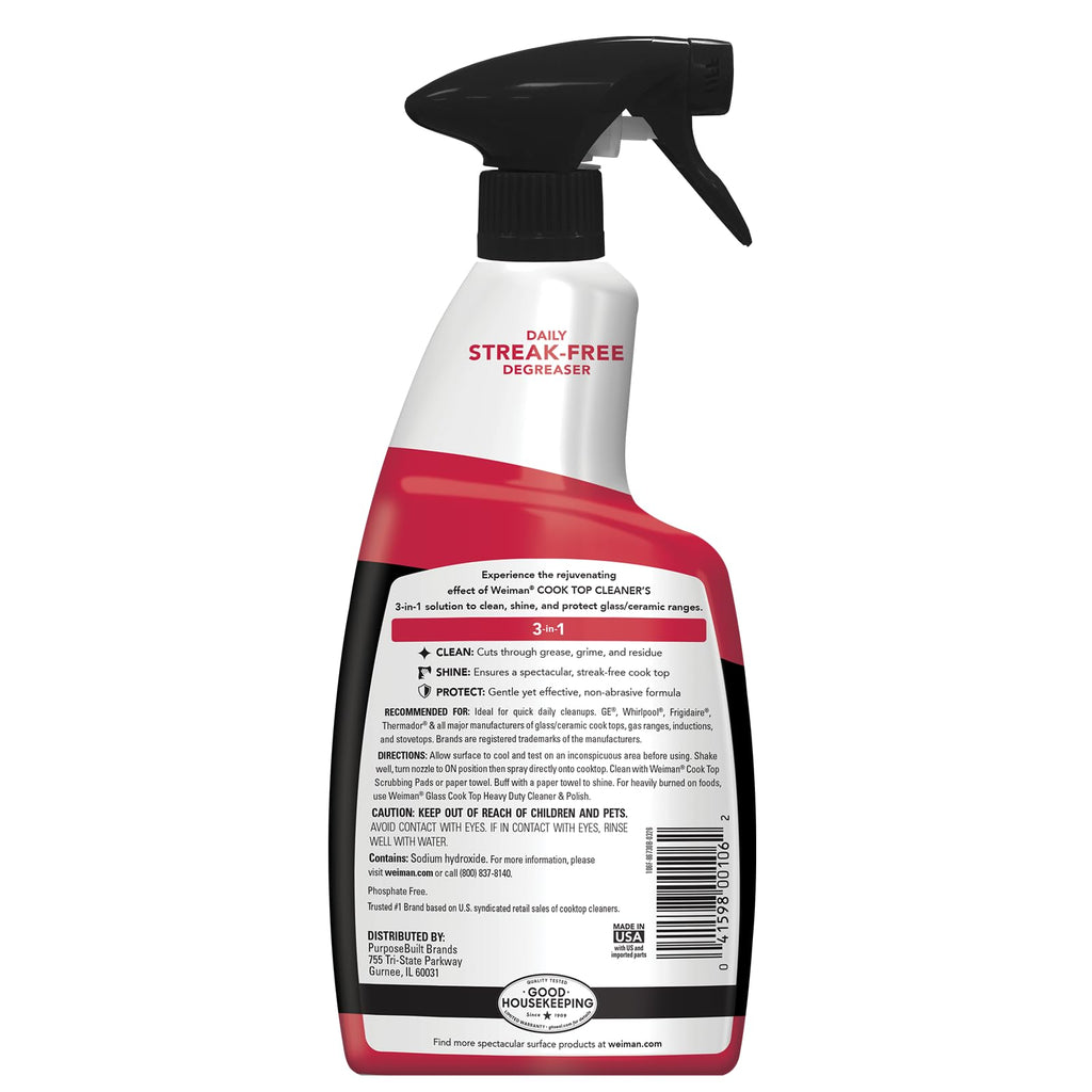 Weiman Cooktop Cleaning Spray with Microfiber Cloth

