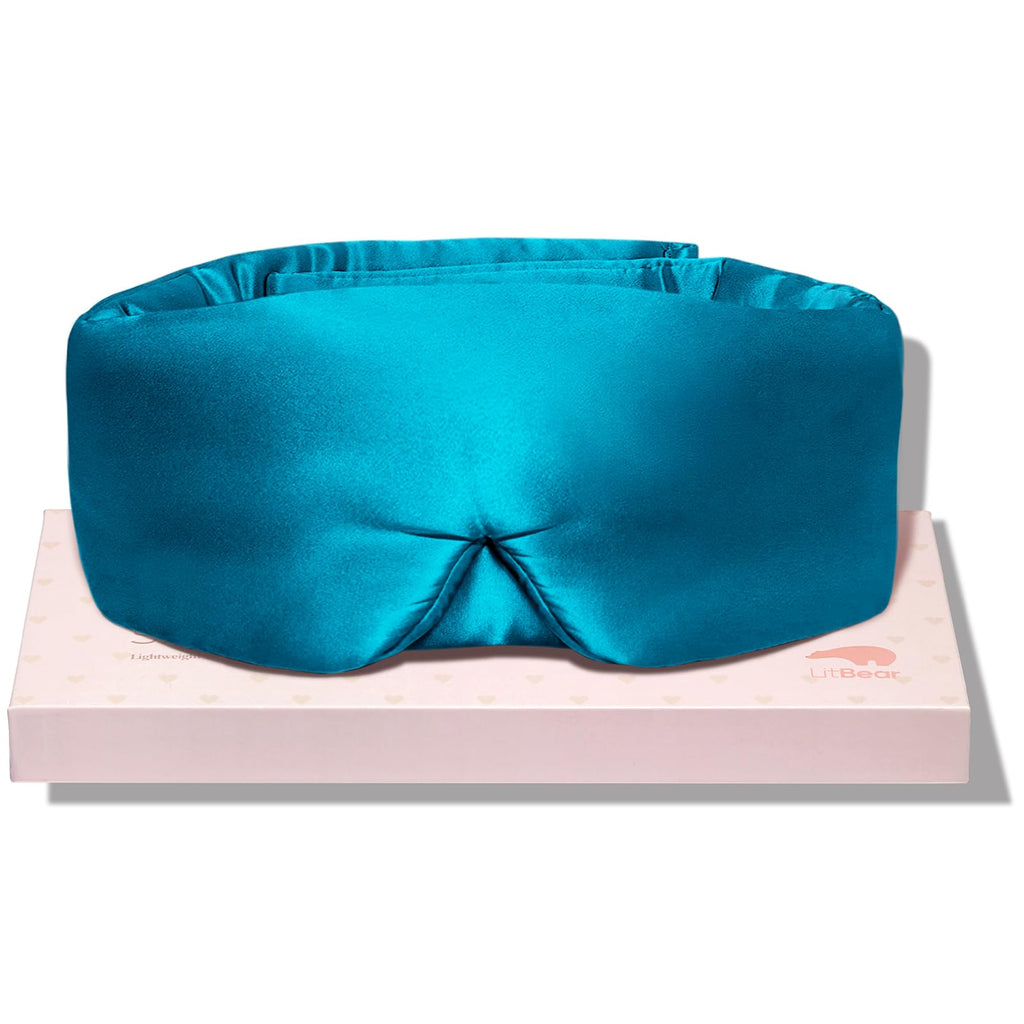 LitBear Silk Sleep Mask for Side Sleepers, 22 Momme Mulberry Silk, Adjustable Band