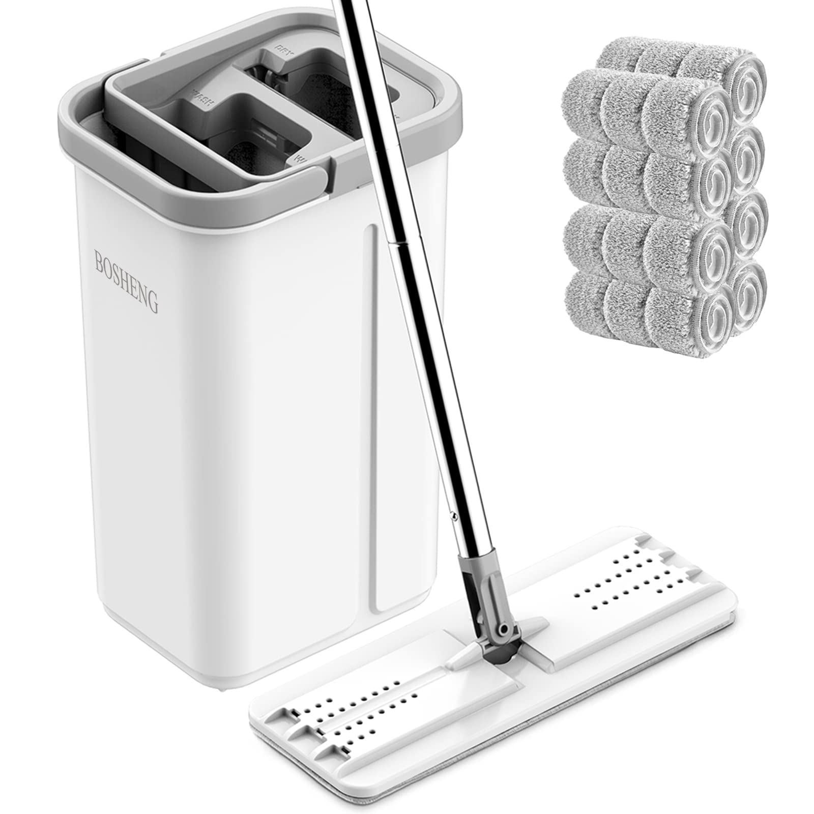 BOSHENG Mop and Bucket with Wringer Set for Floor Types