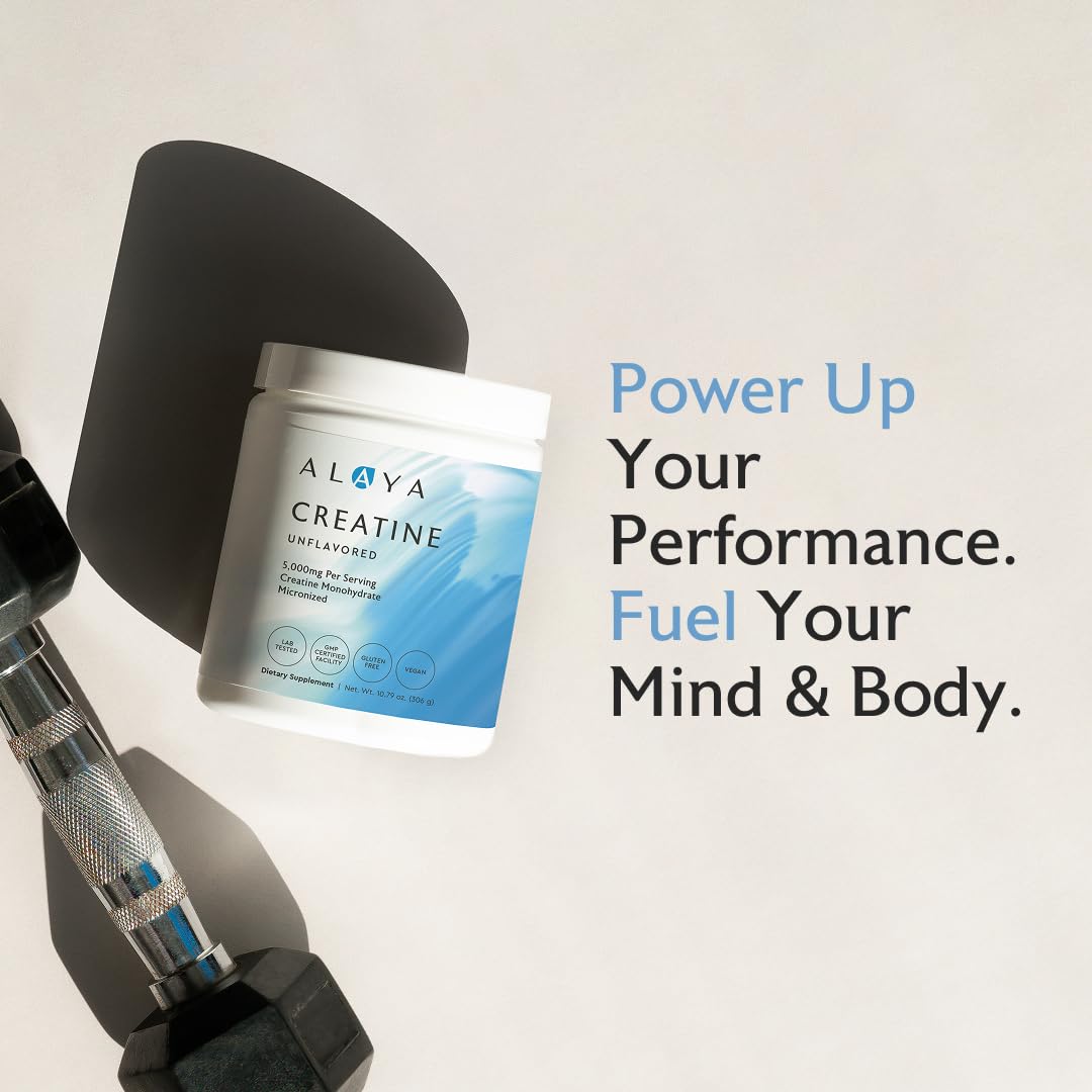 Creatine Monohydrate Powder by Alaya Naturals – Micronized

