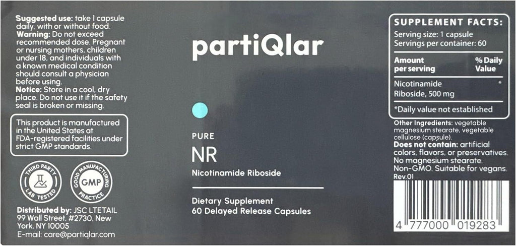 partiQlar NR Nicotinamide Riboside – NAD+ Booster

