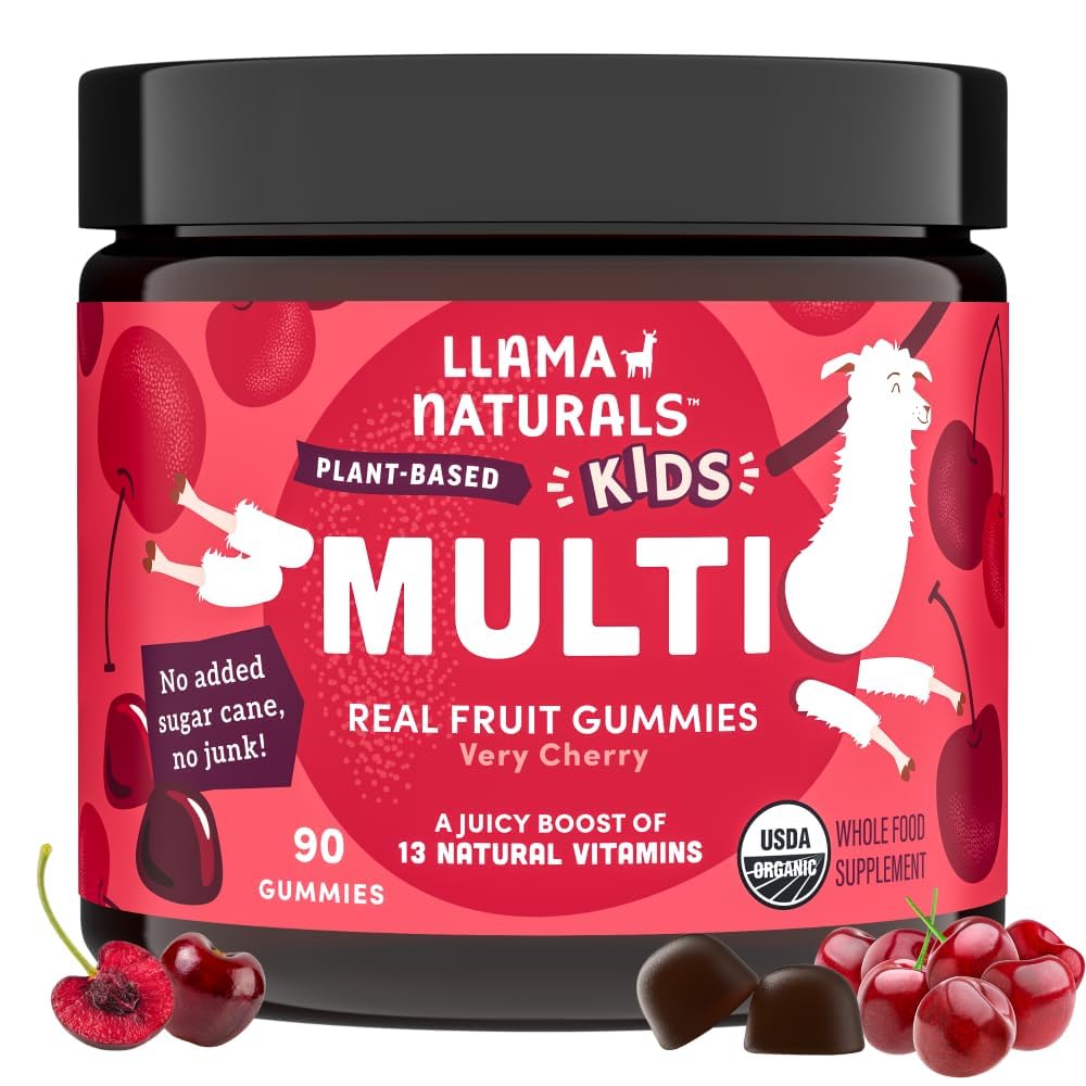 Llama Naturals Kids Multivitamin Gummies, Real Fruit Whole Food Vitamins