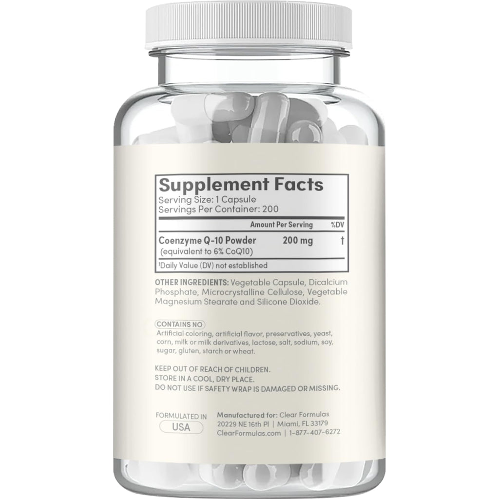 CoQ10 High Absorption Ubiquinone Supplement | Clear Formulas

