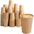 BYSNOW Disposable Kraft Paper Cups for Hot or Cold Beverages

