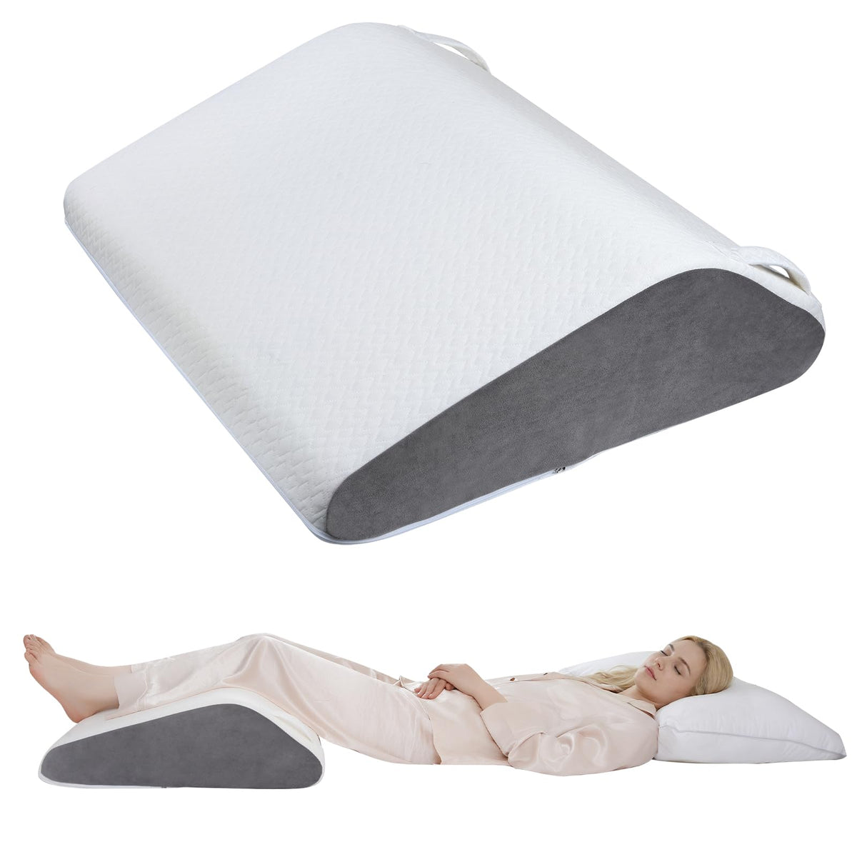 Vekkia Bed Wedge Pillow Gap Filler for Headboard Stop Pillow Slips