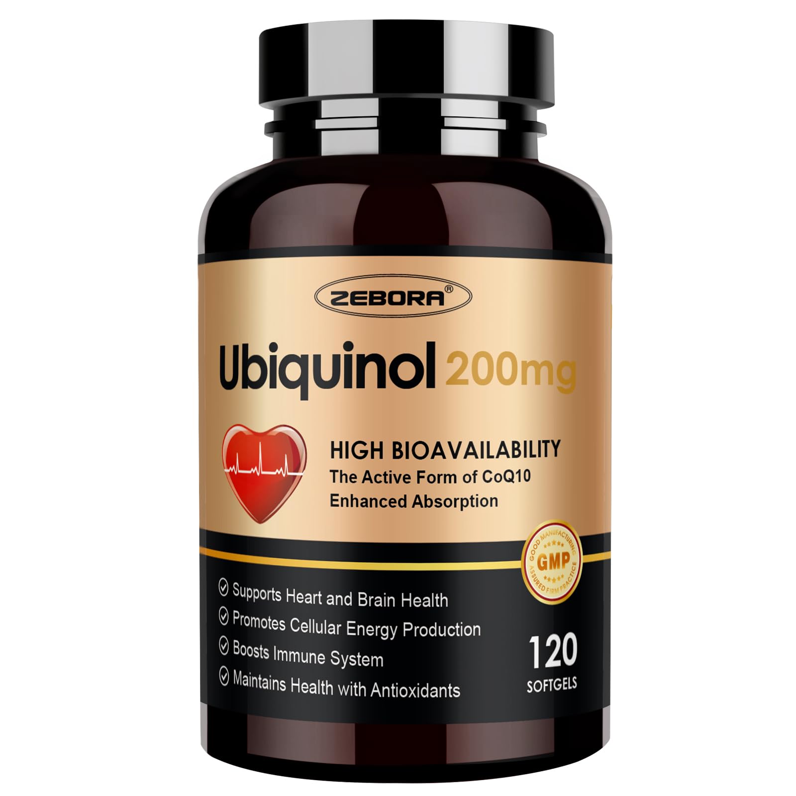 ZEBORA Ubiquinol CoQ10 Softgels for Heart Health

