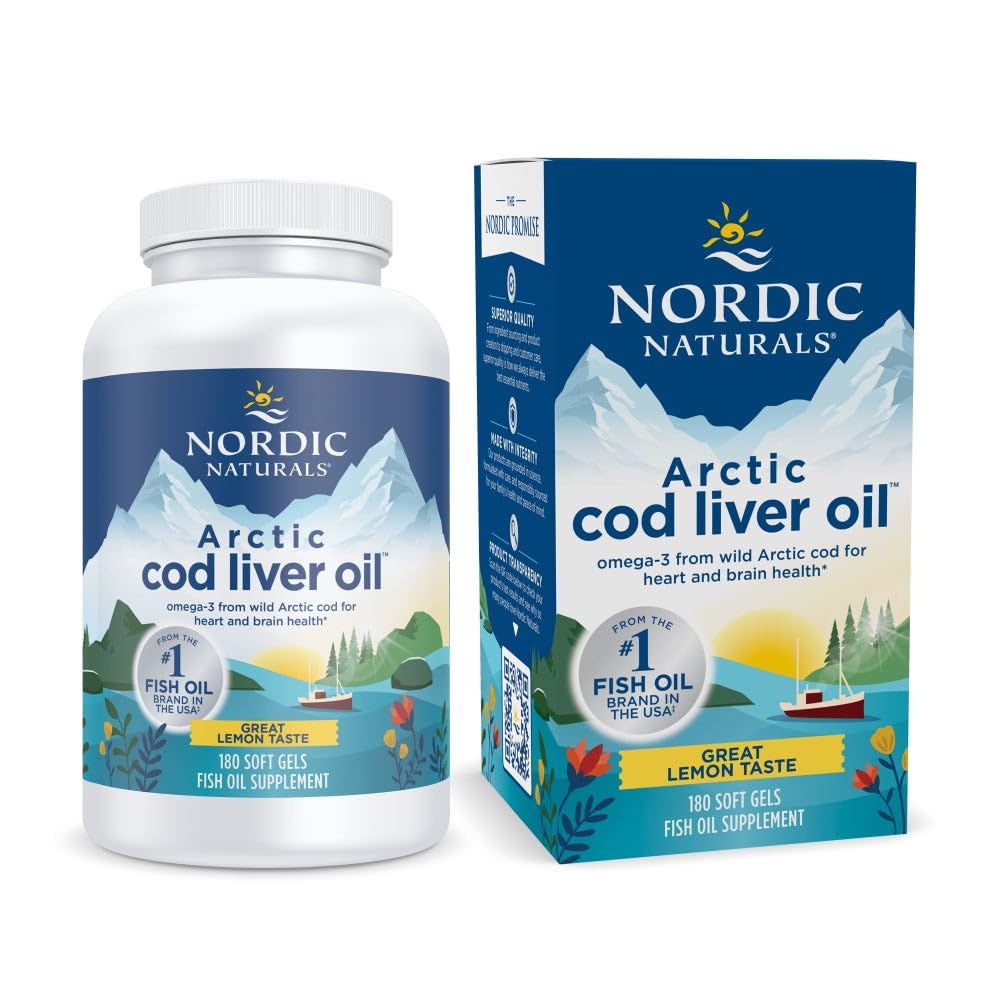 Nordic Naturals Arctic Cod Liver Oil Lemon Omega-3 EPA DHA

