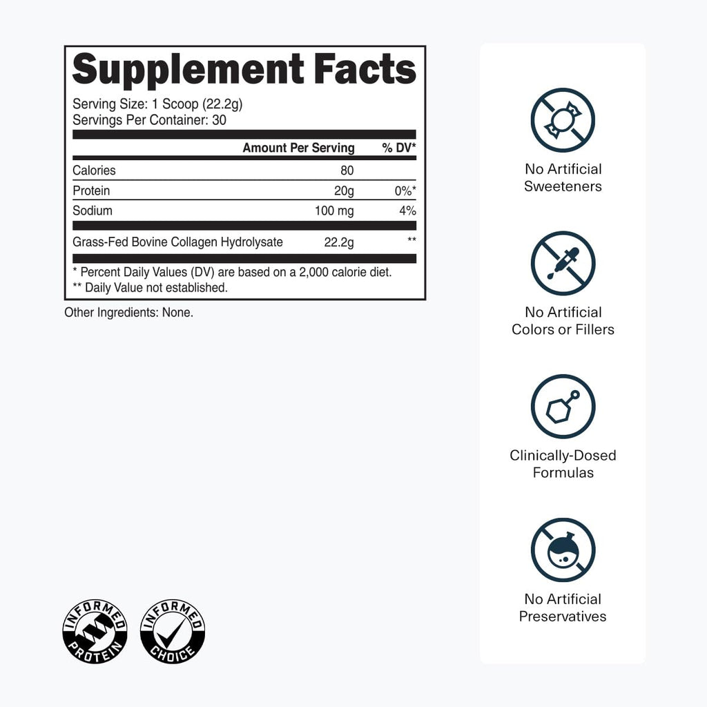 Transparent Labs Grass-Fed Collagen Peptides Powder

