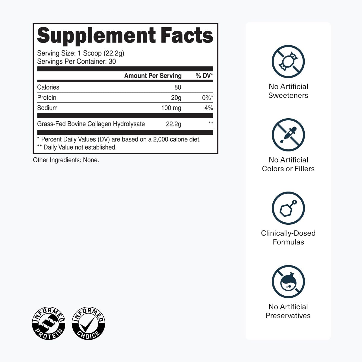 Transparent Labs Grass-Fed Collagen Peptides Powder

