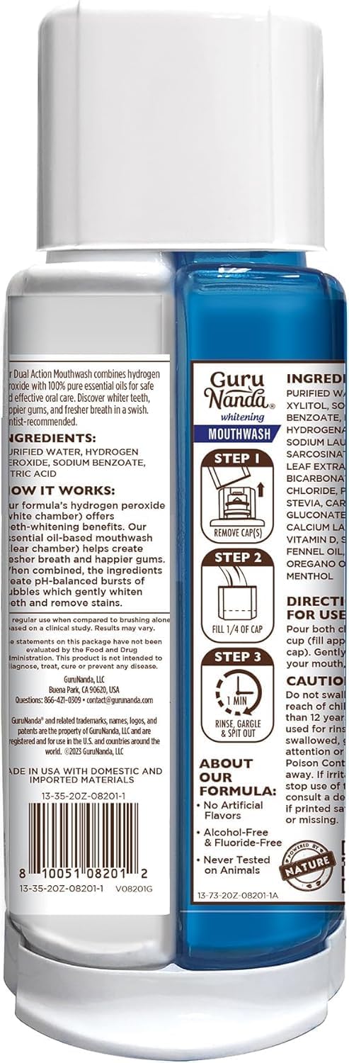 GuruNanda Dual Barrel Whitening Mouthwash - Wild Mint

