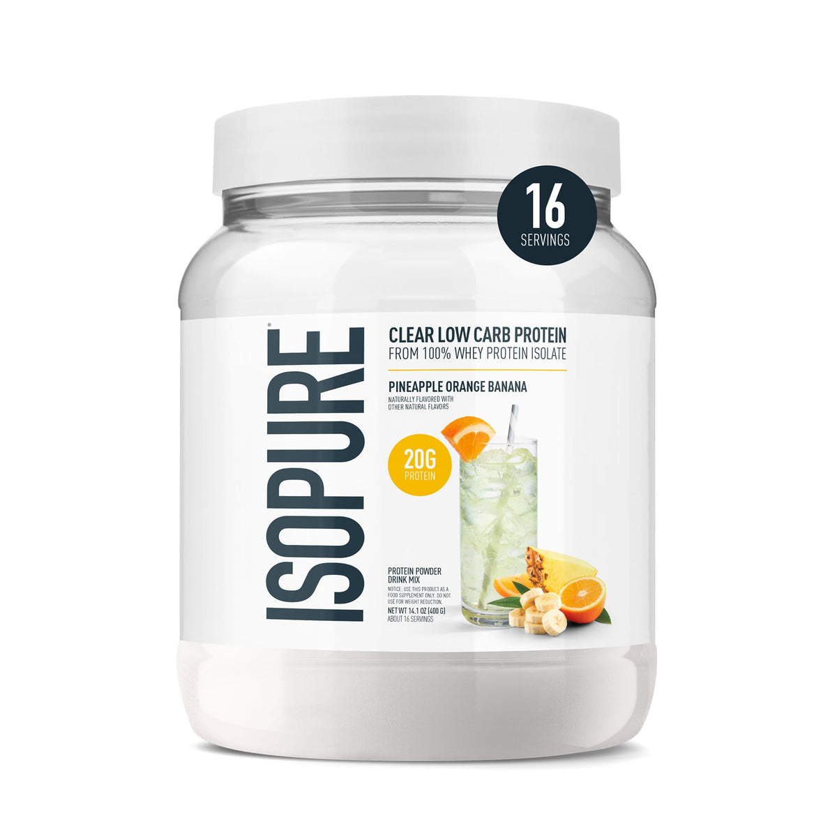 Isopure Clear Whey Isolate Protein Powder - Lactose Free, Gluten Free
