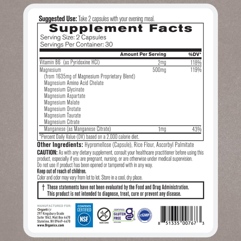 Organixx Magnesium Glycinate Complex for Sleep & Wellness

