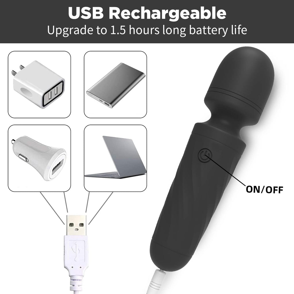 Mini Massager Wand Water-Resistant, 10 Modes

