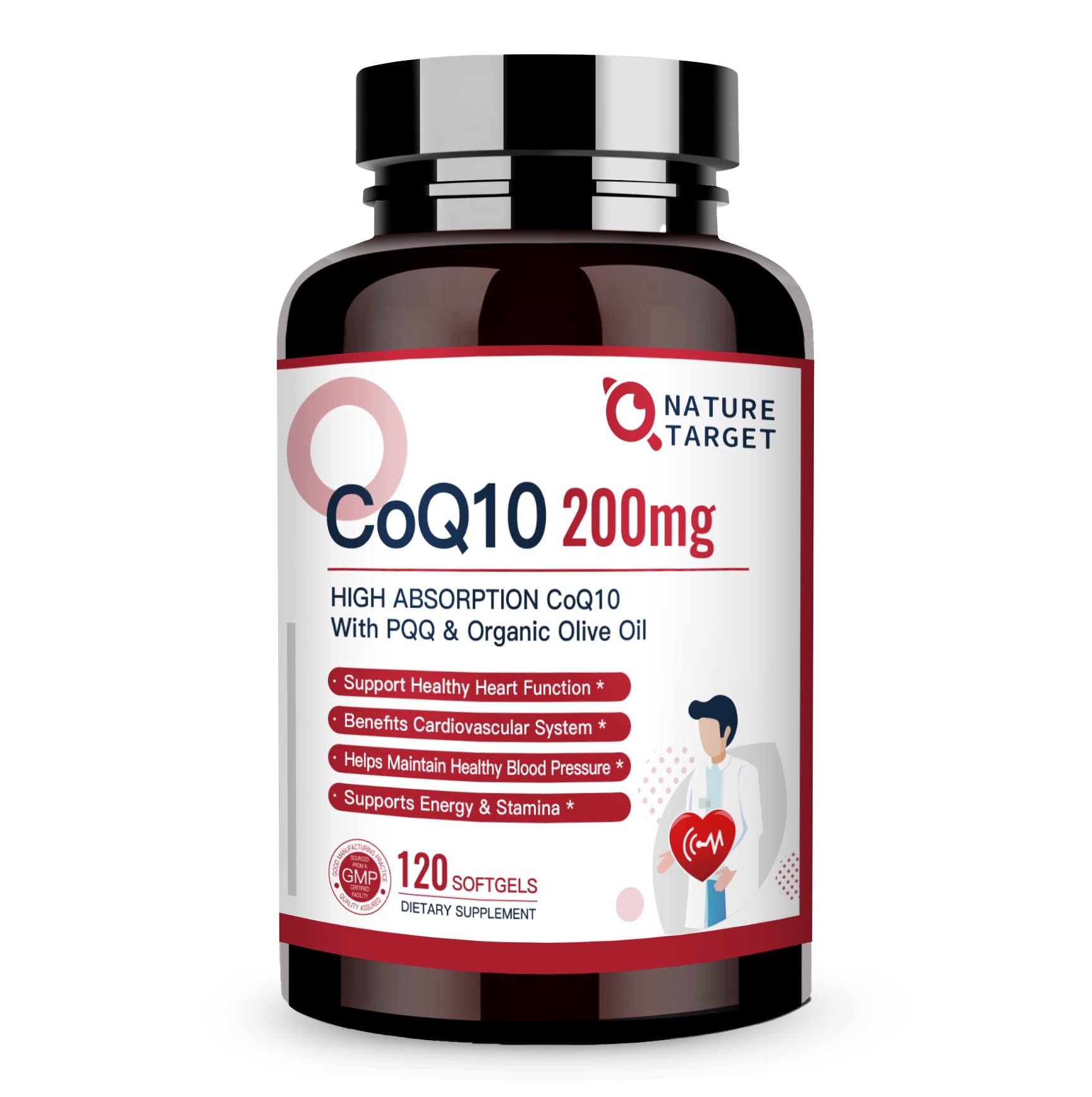 Nature Target CoQ10 Softgels with PQQ and Organic Olive Oil

