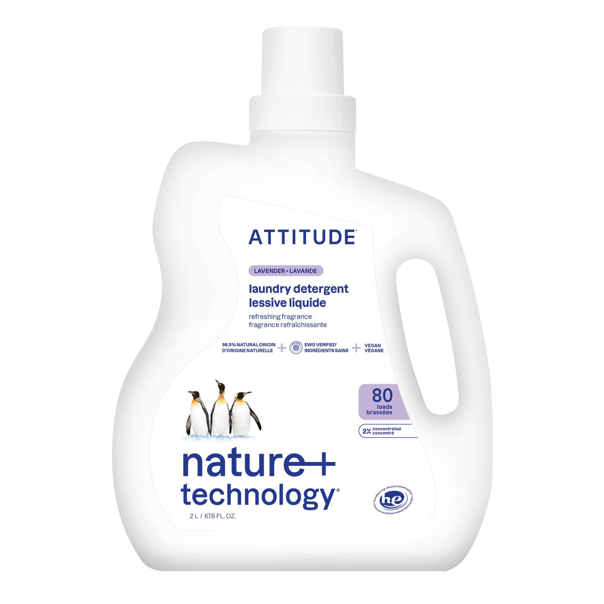 ATTITUDE Liquid Laundry Detergent Refill, EWG Verified, HE Compatible, Plant-Based & Vegan