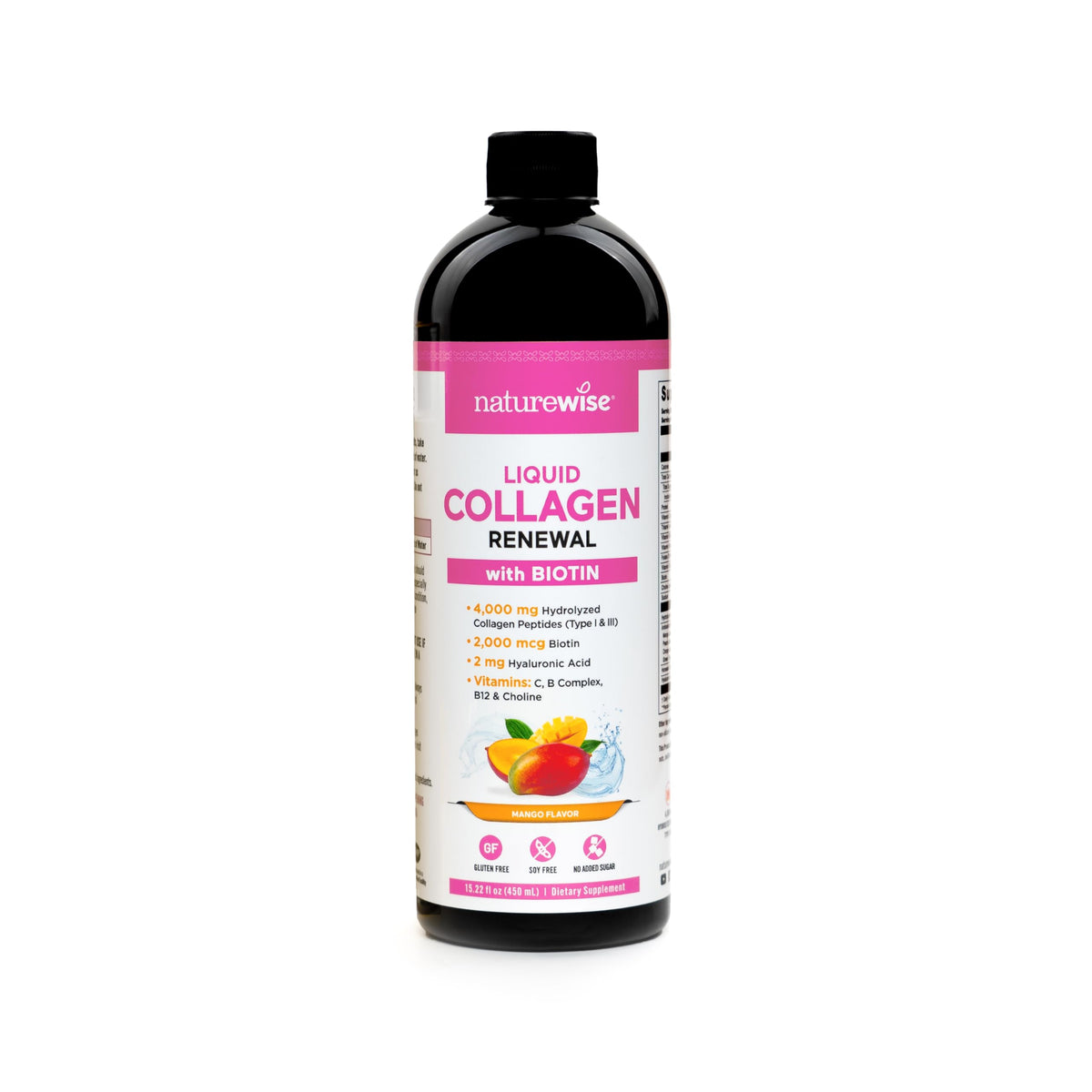NatureWise Hydrolyzed Liquid Collagen 4000mg for Skin, Hair & Nails