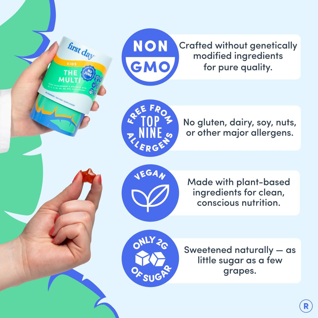 First Day Kids Multivitamin Gummies | Vegan Immunity Support

