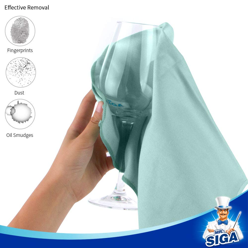 MR.SIGA Ultra Fine Microfiber Cloths for Glass - Lint Free


