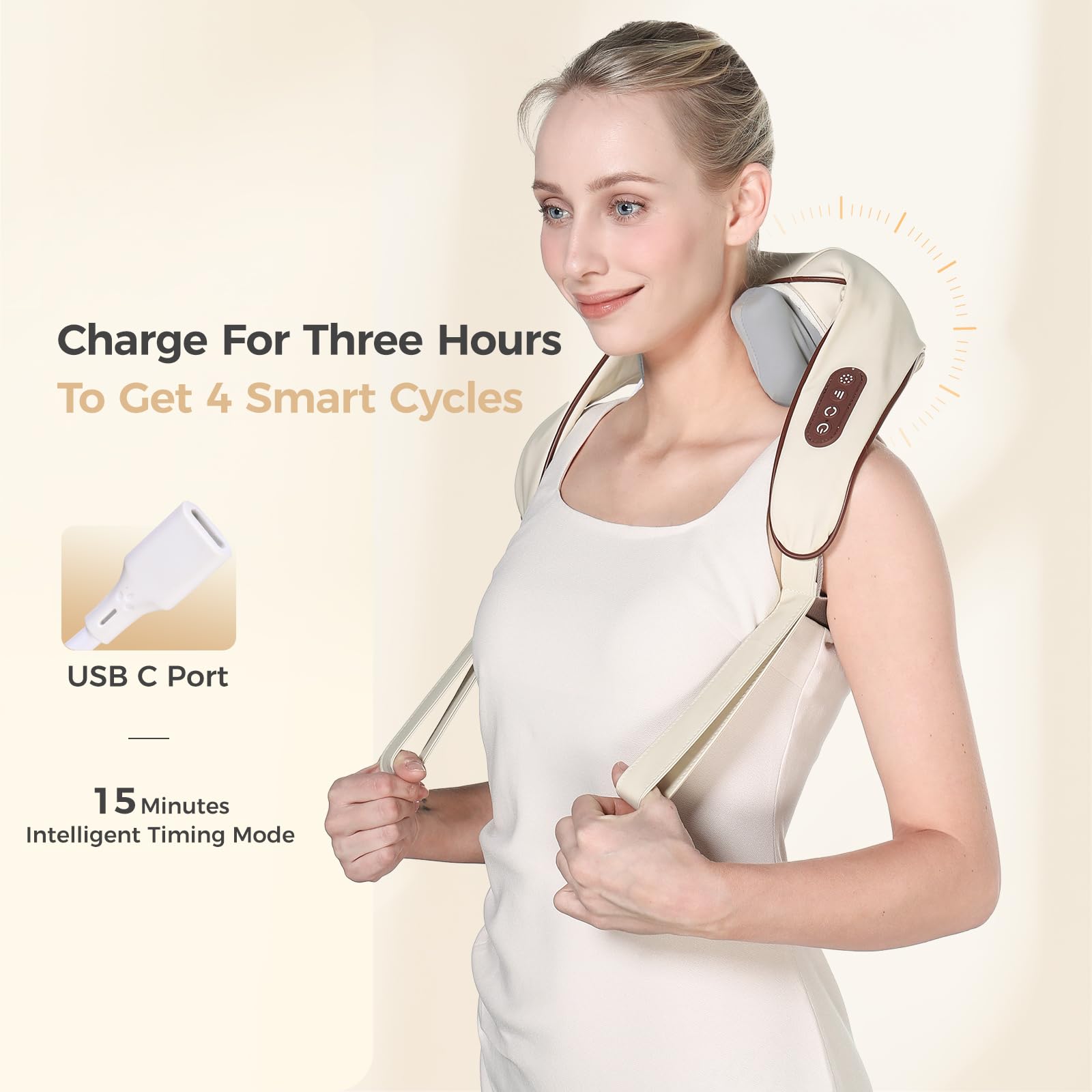 KPPEX 4D Neck Massager Pillow - Cordless Shiatsu Massage

