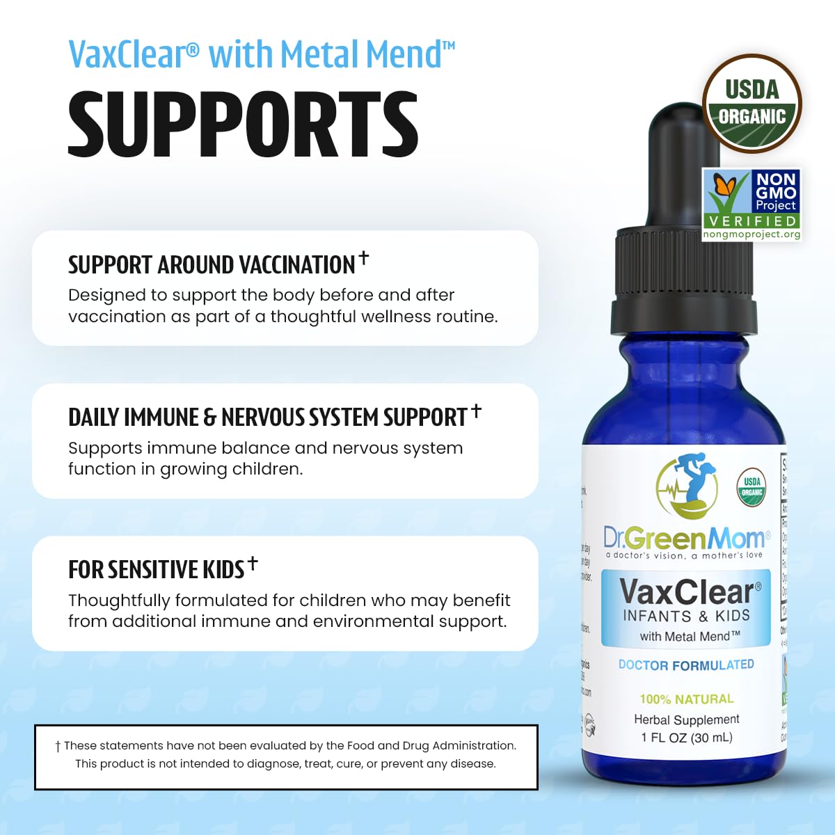Dr. Green Mom Organic Detox Drops for Kids | Gentle

