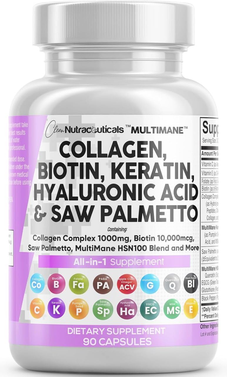 Clean Nutraceuticals Collagen Pills for Hair Skin Nails

