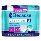 Because Overnight Absorbency Incontinence Underwear | Unisex

