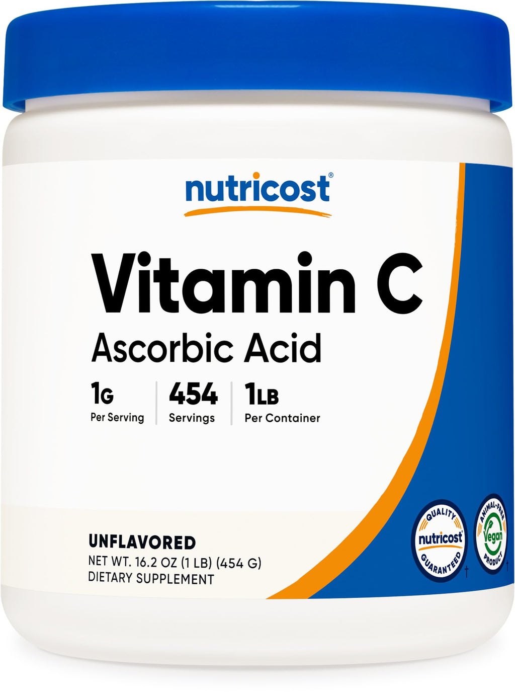 Nutricost Ascorbic Acid Powder Vitamin C Gluten Free Non-GMO