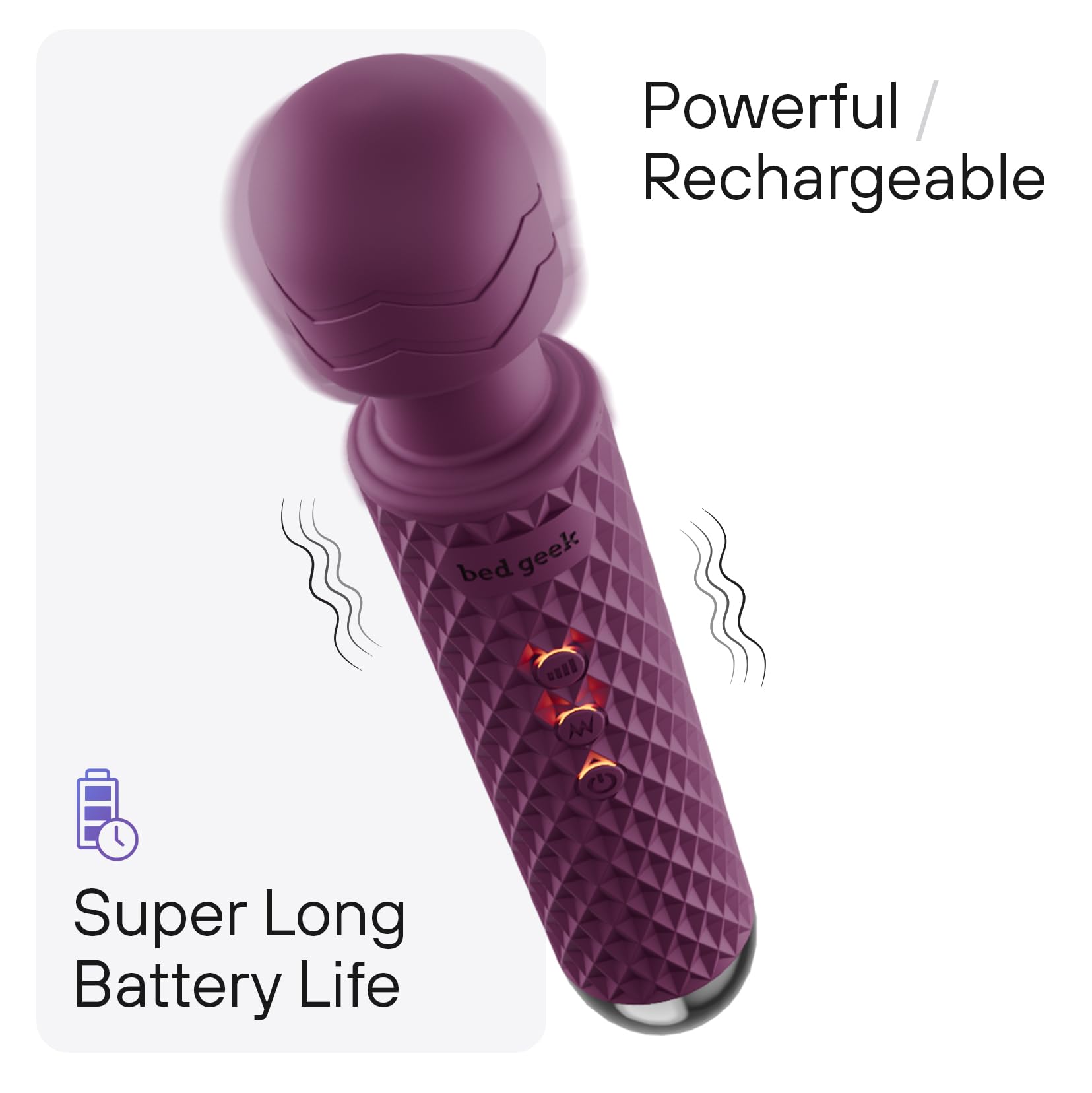 bed geek Handheld Wand Massager – USB Rechargeable

