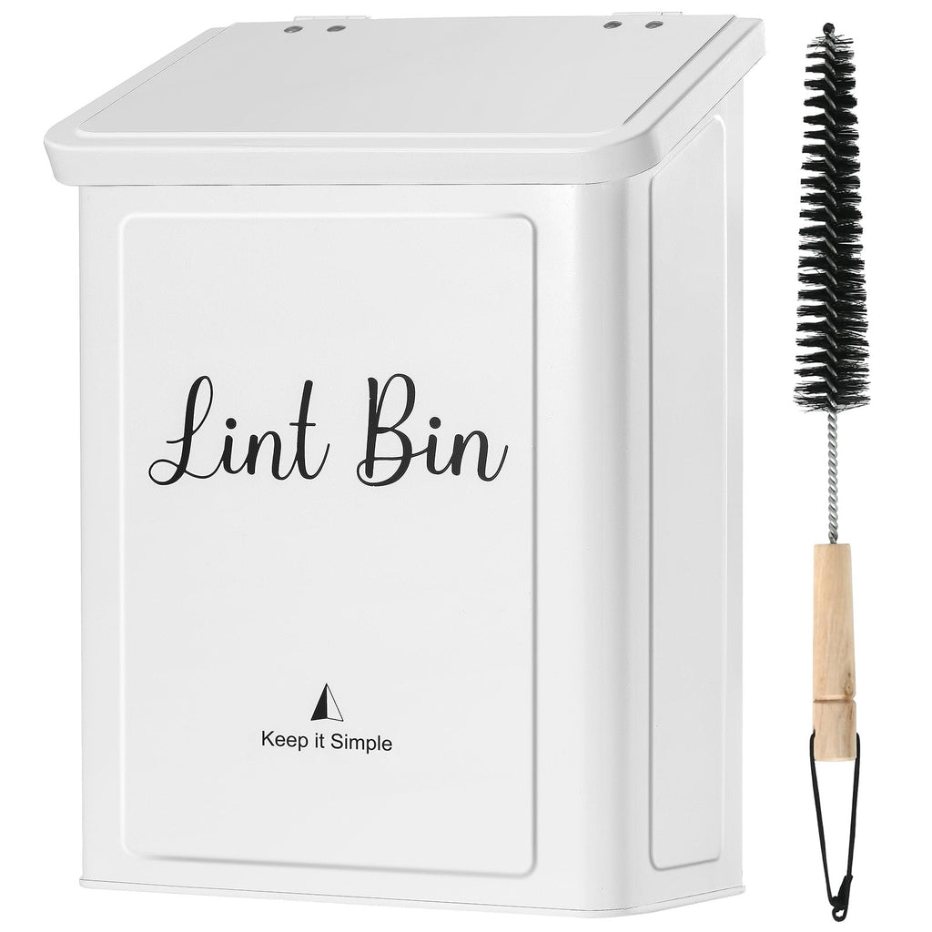 SUBEKYU Magnetic Lint Bin for Laundry Room | Wall Mount Lid


