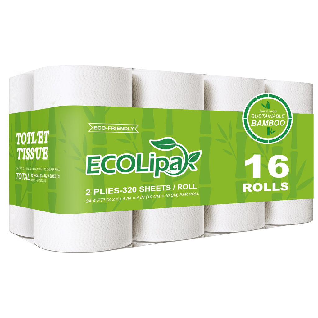 ECOLipak Bamboo Toilet Paper Gentle Plant-Based Color-Free