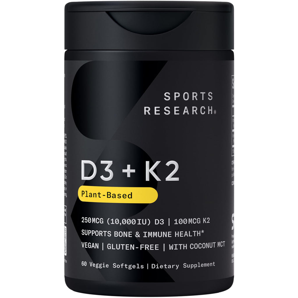 Sports Research Vitamin D3 + K2 Plant-Based D3 + MK-7

