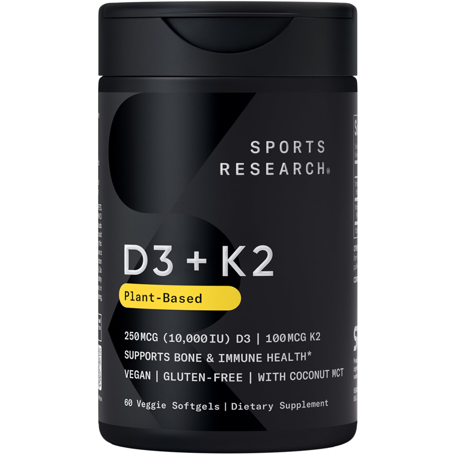 Sports Research Vitamin D3 + K2 Plant-Based D3 + MK-7

