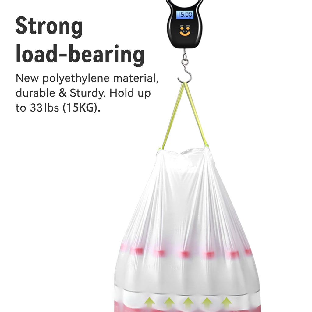 Ninestars Extra Strong White Trash Bags with Drawstring

