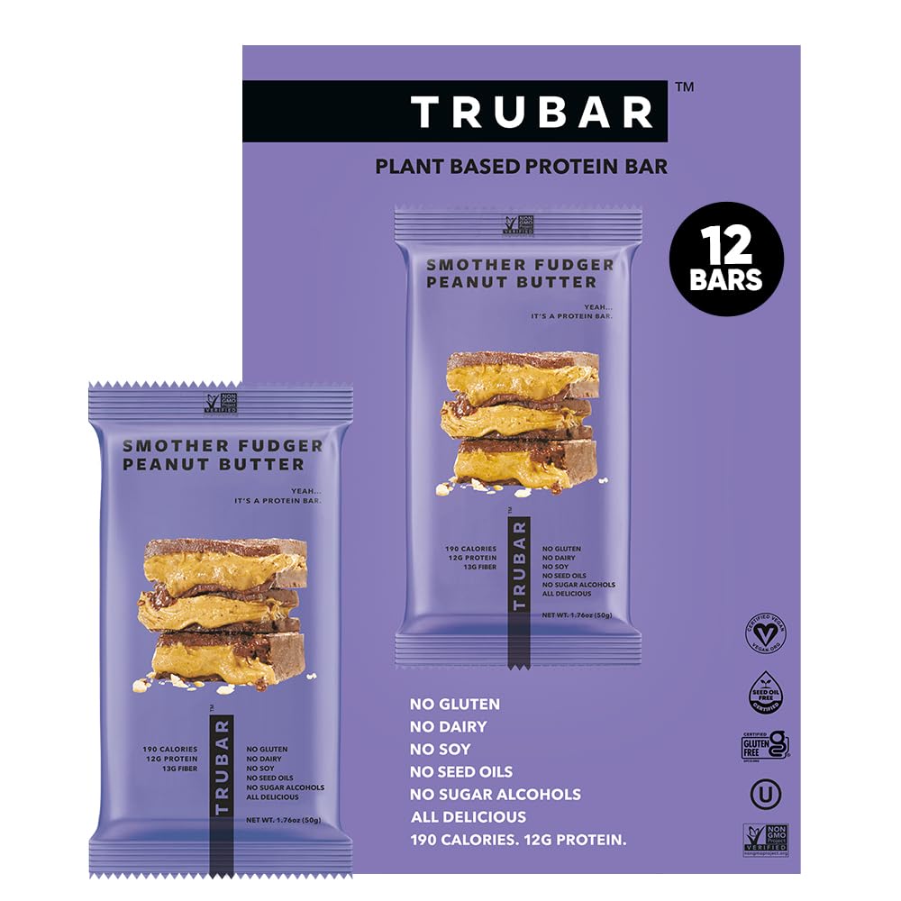 TRUBAR Vegan Protein Bar - Plant Based, Gluten Free