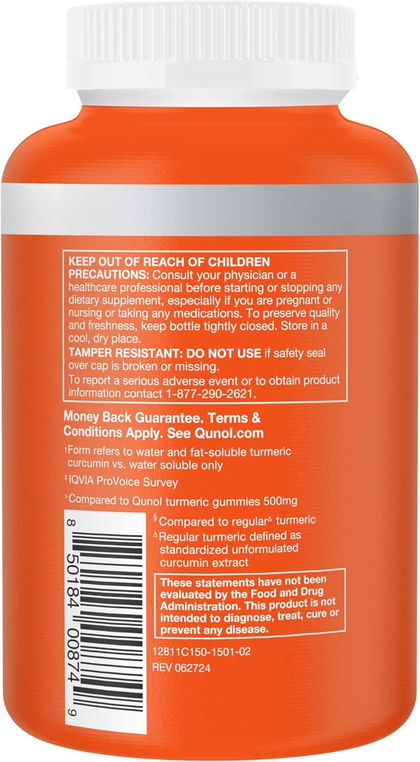 Qunol Turmeric Curcumin 1000 mg Ultra Absorption Joint Support

